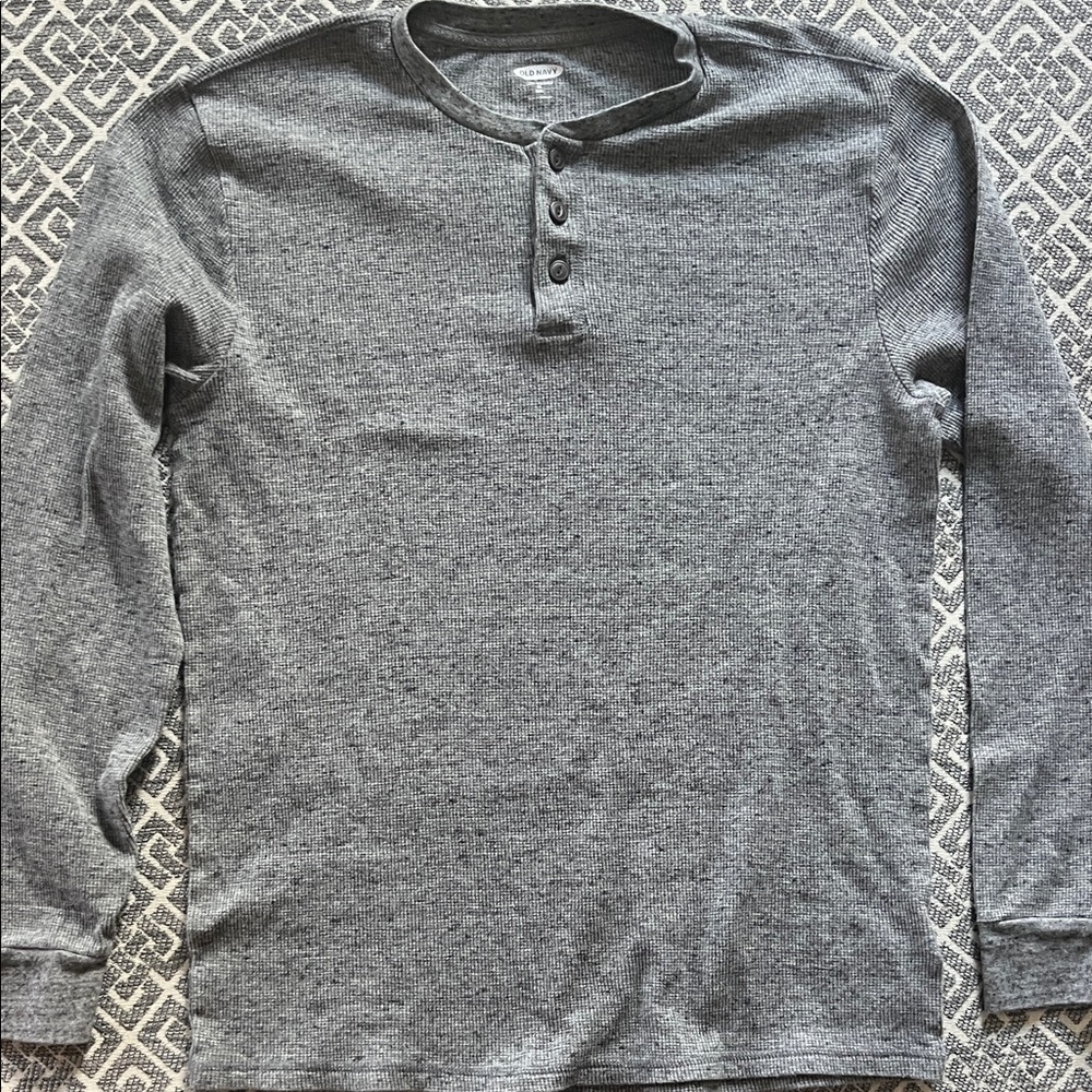 Old Navy Charcoal Long Sleeve Henley - SIZE XLT